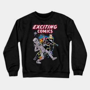 Retro Robot and Superhero Crewneck Sweatshirt